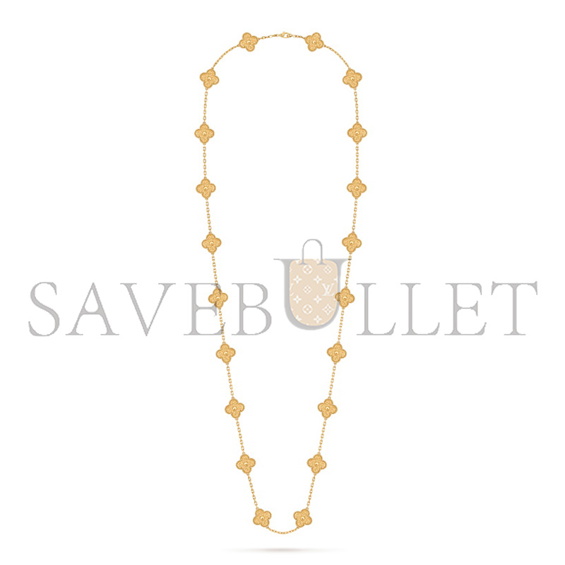 VAN CLEEF ARPELS VINTAGE ALHAMBRA LONG NECKLACE, 20 FOUR-LEAF LUCKY TOTEMS VCARO1IC00